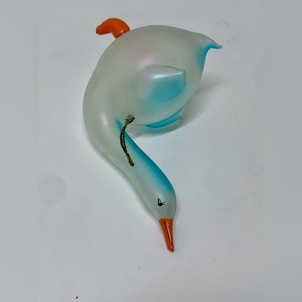 Mid Century Vtg Italian Blown Glass Baby Gosling  Christmas Tree Ornament